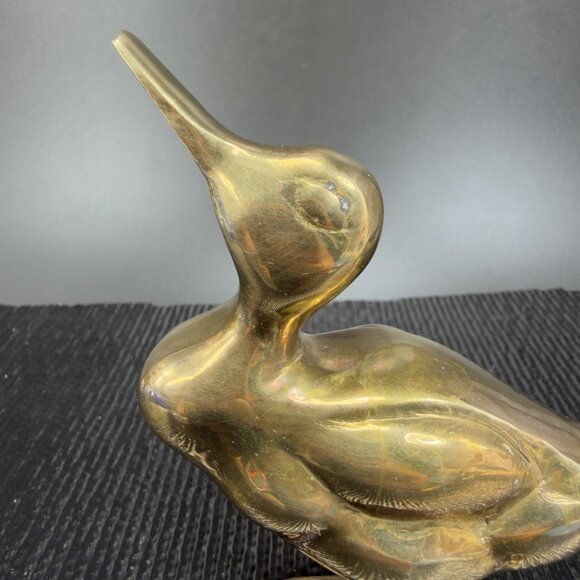 Vintage Metal Brass Gold Tone Duck Bird Figurine Decorative Metal Figure VTG - Picture 4 of 8